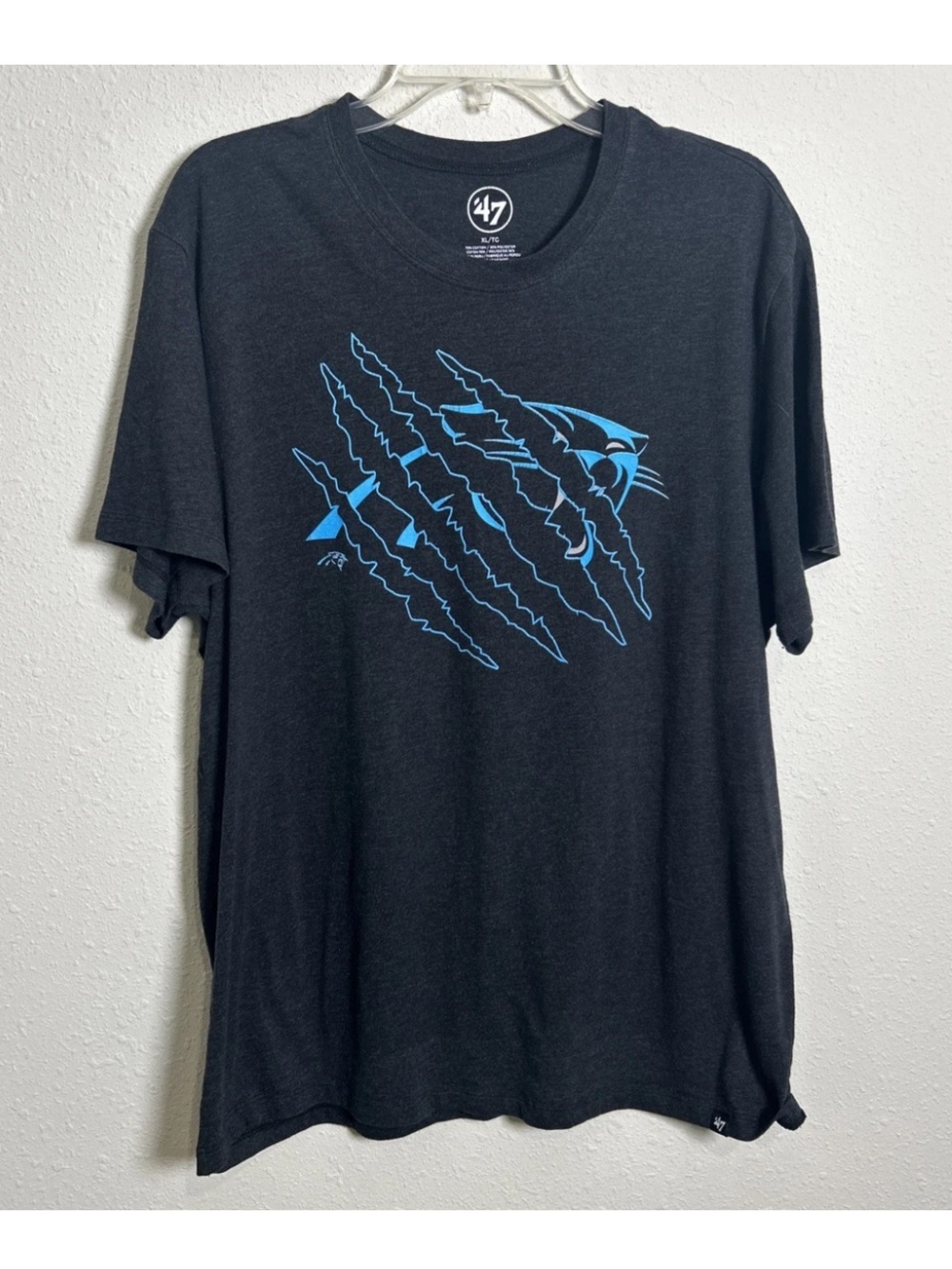 ‘47 Brand Carolina Panthers Black T-Shirt Men’s XL NFL Short Sleeve Graphic Logo